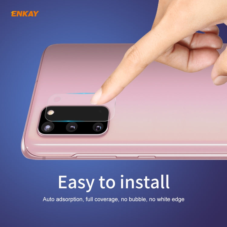 For Samsung Galaxy S20 Hat-Prince ENKAY 0.2mm 9H 2.15D Round Edge Rear Camera Lens Tempered Glass Film