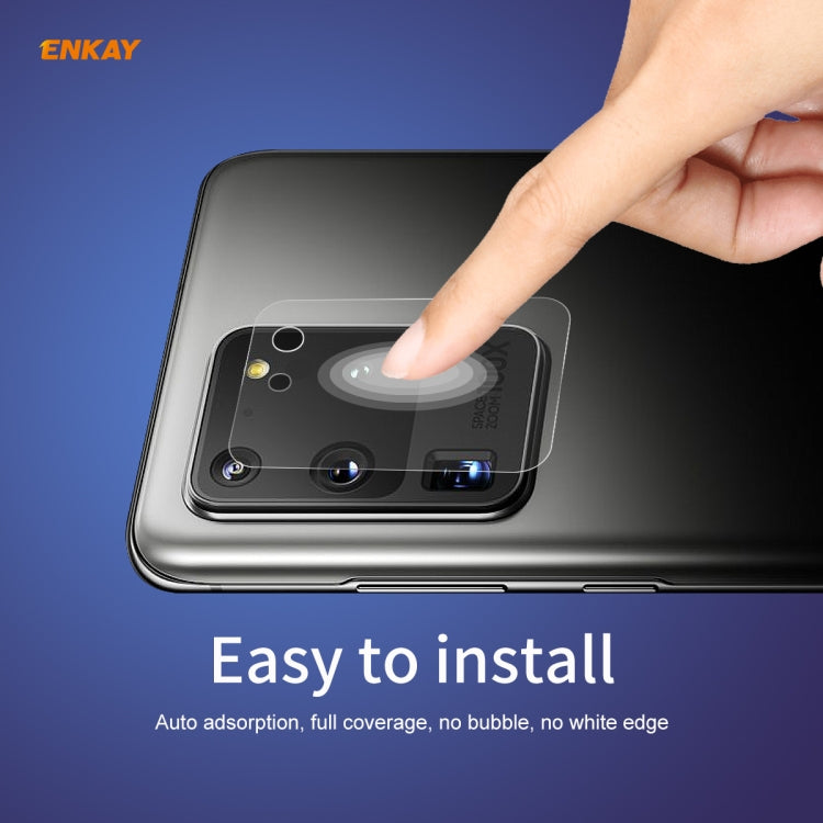 For Samsung Galaxy S20 Ultra Hat-Prince ENKAY 0.2mm 9H 2.15D Round Edge Rear Camera Lens Tempered Glass Film