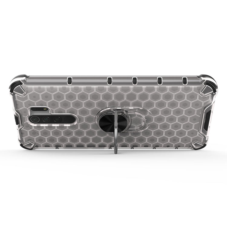 For Xiaomi Redmi Note 8 Pro Shockproof Honeycomb PC + TPU Ring Holder Protection Case