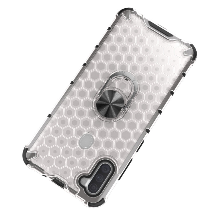 For Samsung Galaxy A11 Shockproof Honeycomb PC + TPU Ring Holder Protection Case