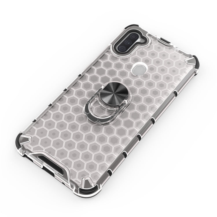 For Samsung Galaxy A11 Shockproof Honeycomb PC + TPU Ring Holder Protection Case