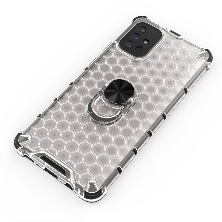 For Samsung Galaxy A71 Shockproof Honeycomb PC + TPU Ring Holder Protection Case