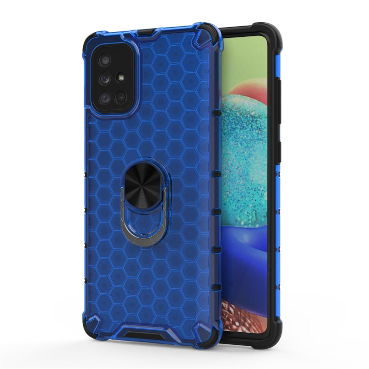 For Samsung Galaxy A71 Shockproof Honeycomb PC + TPU Ring Holder Protection Case