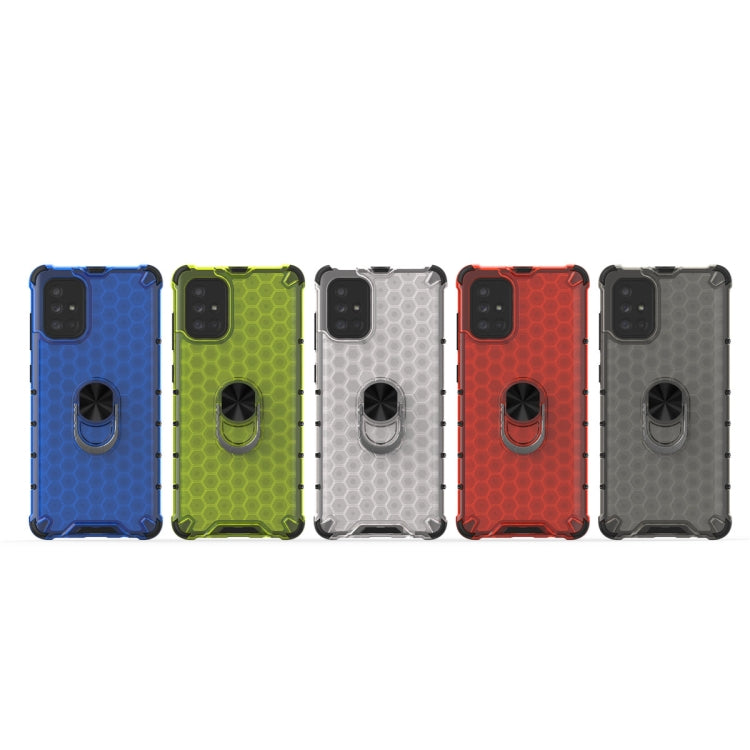 For Samsung Galaxy A71 Shockproof Honeycomb PC + TPU Ring Holder Protection Case