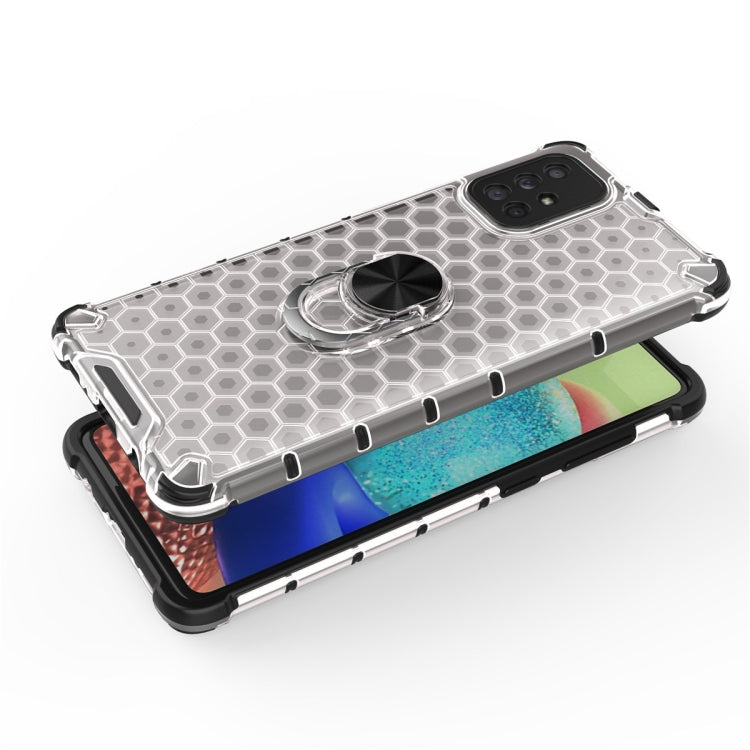 For Samsung Galaxy A71 Shockproof Honeycomb PC + TPU Ring Holder Protection Case