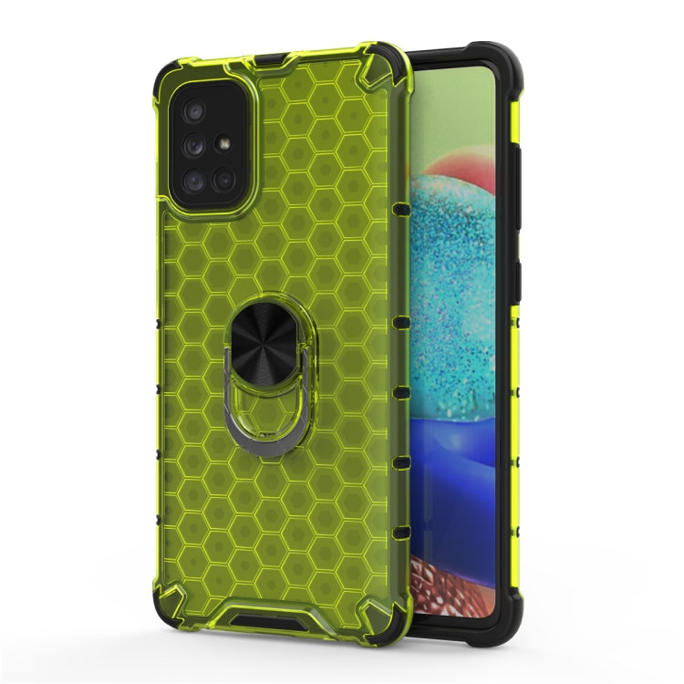For Samsung Galaxy A51 Shockproof Honeycomb PC + TPU Ring Holder Protection Case