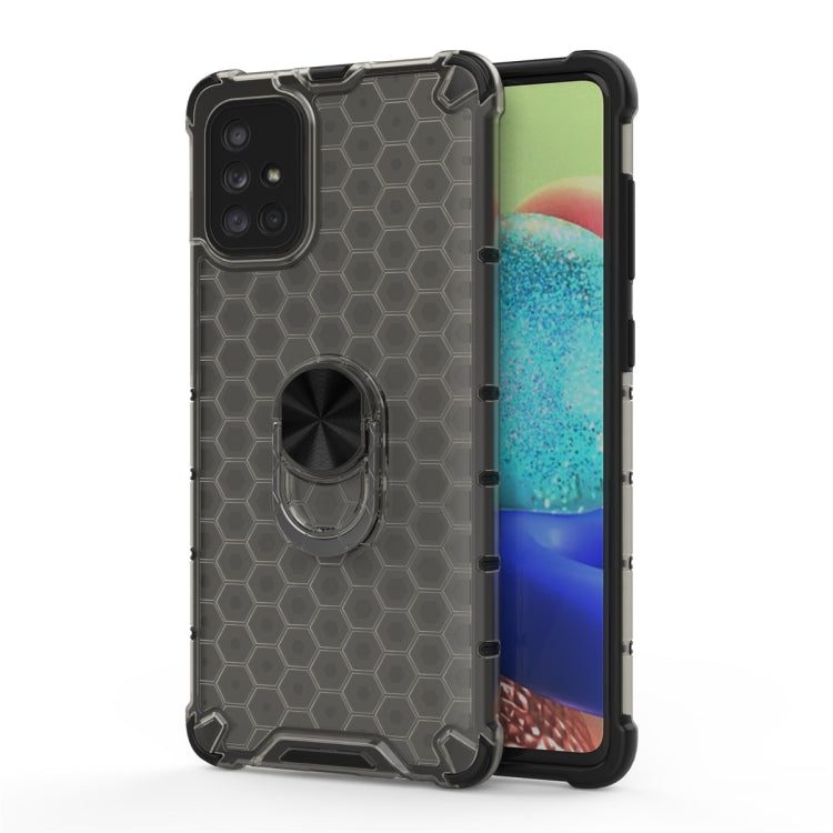 For Samsung Galaxy A51 Shockproof Honeycomb PC + TPU Ring Holder Protection Case