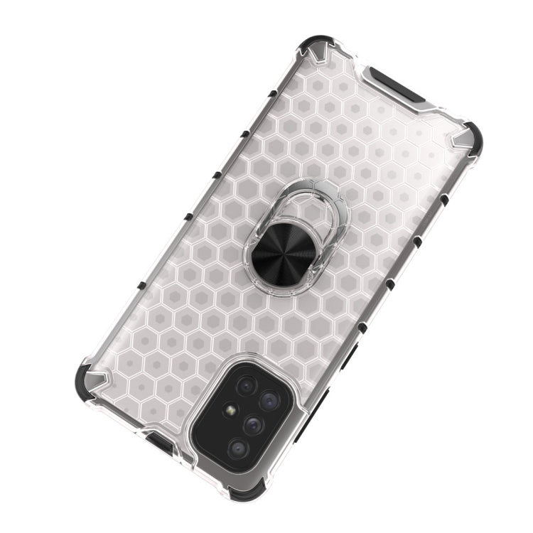 For Samsung Galaxy A51 Shockproof Honeycomb PC + TPU Ring Holder Protection Case