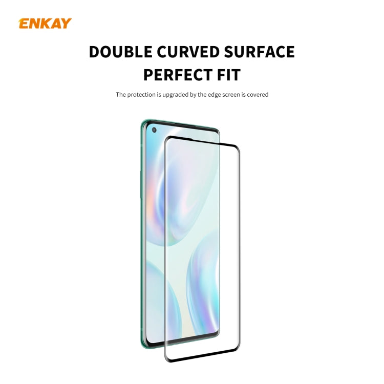 For OnePlus 8 ENKAY Hat-Prince 0.26mm 9H 3D Full Glue Explosion-proof Full Screen Curved Heat Bending Tempered Glass Film