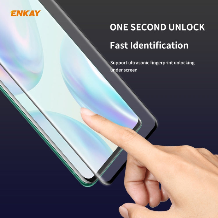 For OnePlus 8 ENKAY Hat-Prince 0.26mm 9H 3D Full Glue Explosion-proof Full Screen Curved Heat Bending Tempered Glass Film