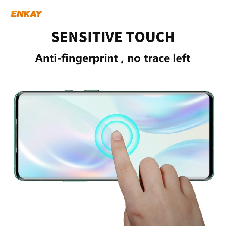 For OnePlus 8 ENKAY Hat-Prince 0.26mm 9H 3D Full Glue Explosion-proof Full Screen Curved Heat Bending Tempered Glass Film