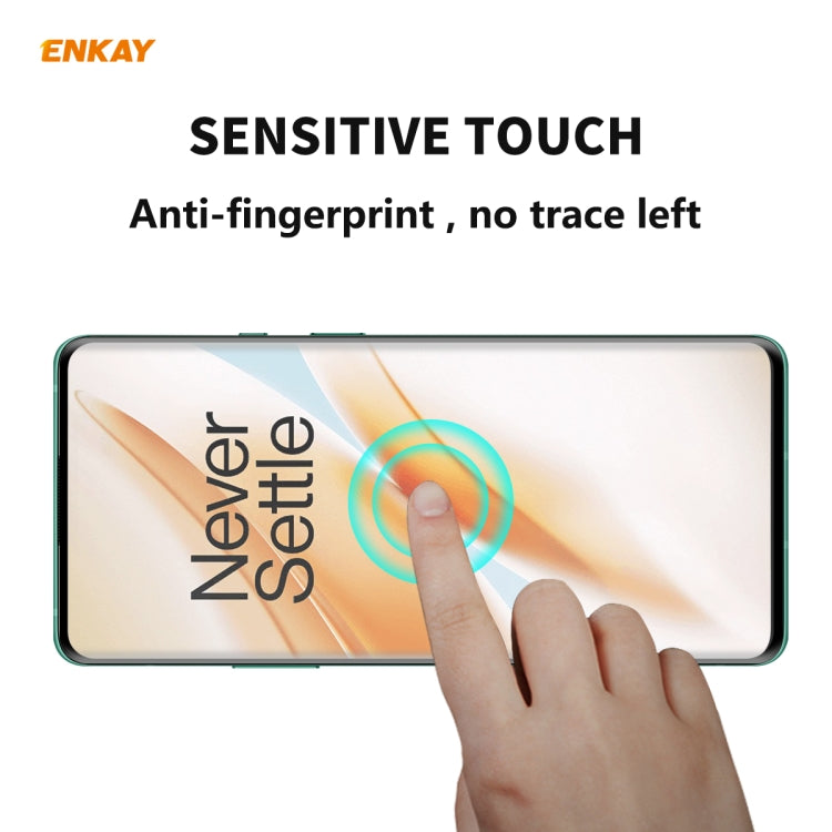 For OnePlus 8 Pro ENKAY Hat-Prince 0.26mm 9H 3D Full Glue Explosion-proof Full Screen Curved Heat Bending Tempered Glass Film