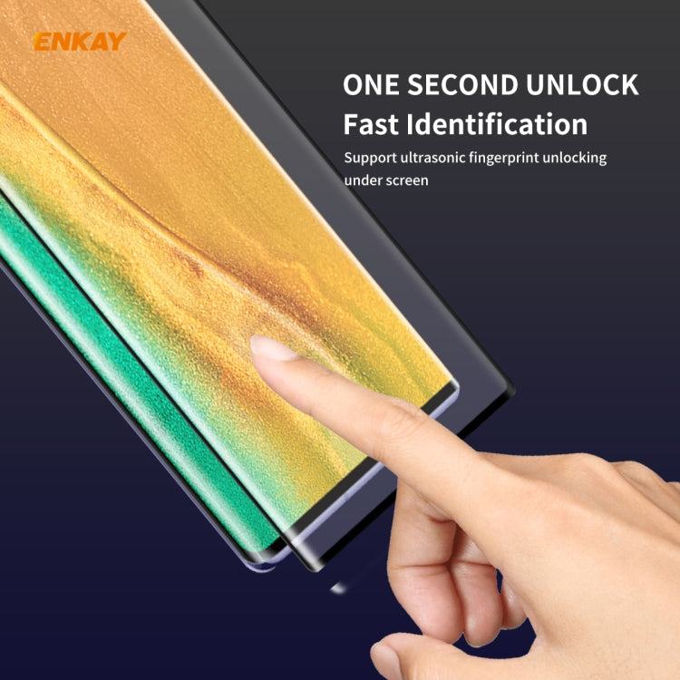 For Huawei Mate 30 Pro ENKAY Hat-Prince 0.26mm 9H 3D Full Glue Explosion-proof Full Screen Curved Heat Bending Tempered Glass Film