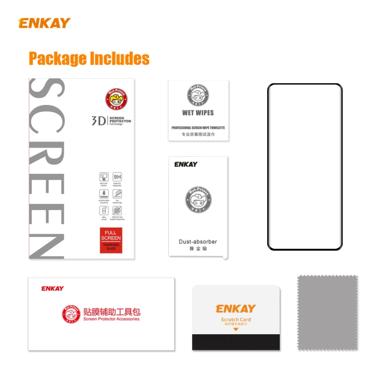 For Huawei P40 Pro ENKAY Hat-Prince 0.26mm 9H 3D Full Glue Explosion-proof Full Screen Curved Heat Bending Tempered Glass Film