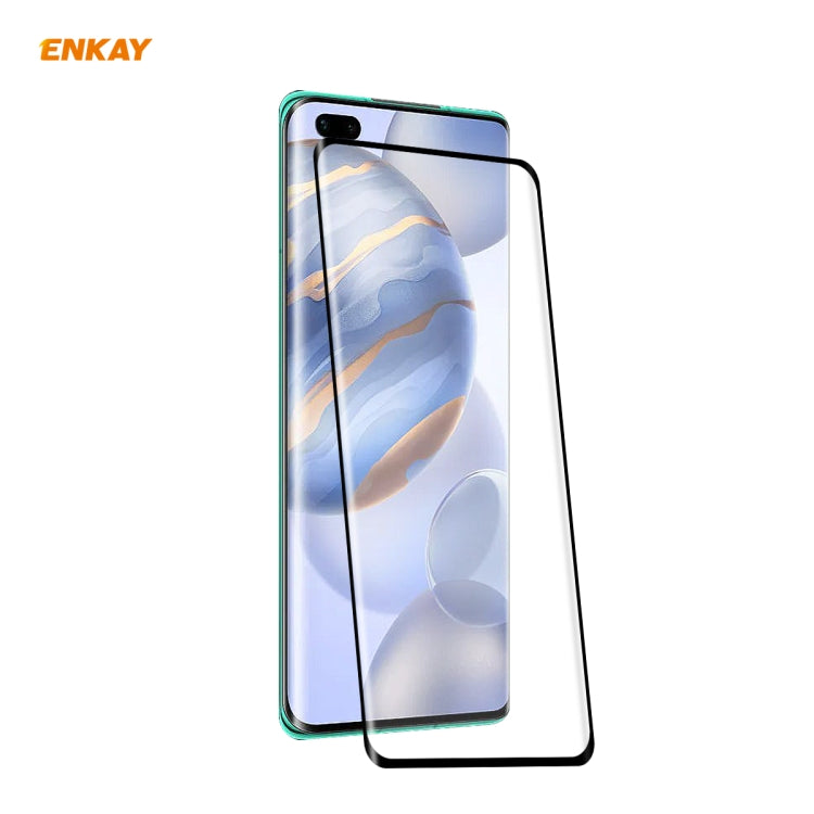 For Huawei Nova 7 Pro /Honor 30 Pro ENKAY Hat-Prince 0.26mm 9H 3D Full Glue Explosion-proof Full Screen Curved Heat Bending Tempered Glass Film