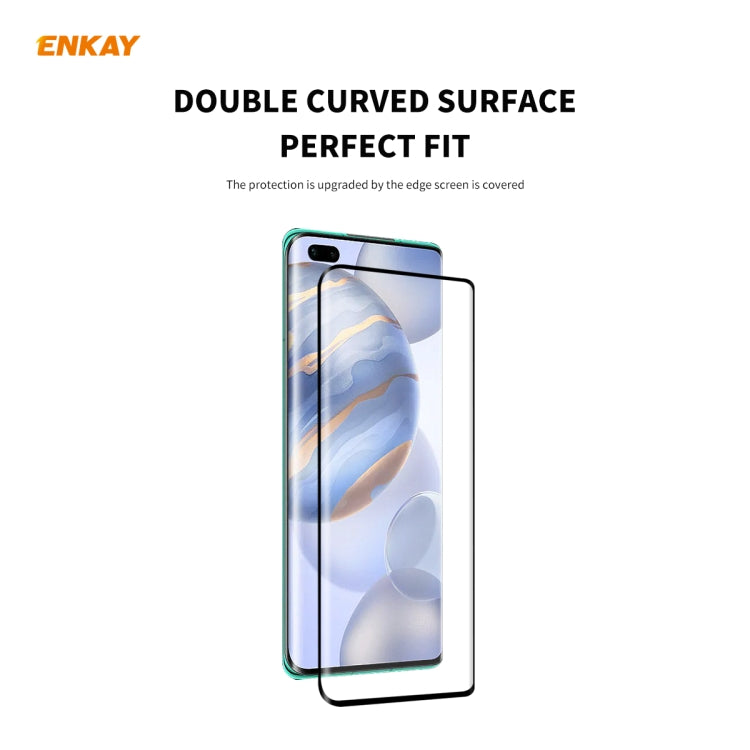 For Huawei Nova 7 Pro /Honor 30 Pro ENKAY Hat-Prince 0.26mm 9H 3D Full Glue Explosion-proof Full Screen Curved Heat Bending Tempered Glass Film