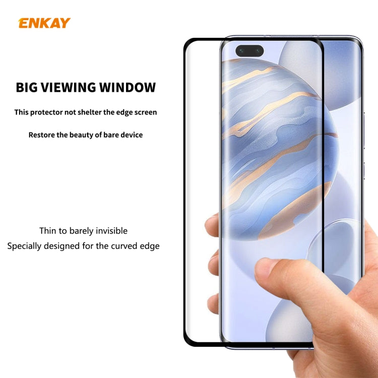 For Huawei Nova 7 Pro /Honor 30 Pro ENKAY Hat-Prince 0.26mm 9H 3D Full Glue Explosion-proof Full Screen Curved Heat Bending Tempered Glass Film