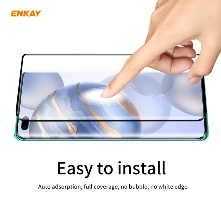 For Huawei Nova 7 Pro /Honor 30 Pro ENKAY Hat-Prince 0.26mm 9H 3D Full Glue Explosion-proof Full Screen Curved Heat Bending Tempered Glass Film