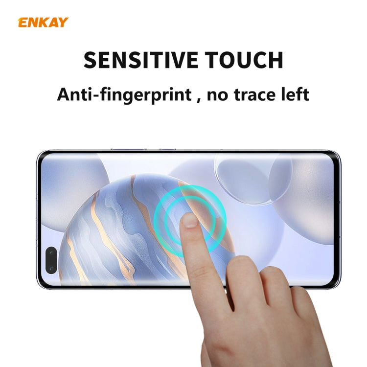 For Huawei Nova 7 Pro /Honor 30 Pro ENKAY Hat-Prince 0.26mm 9H 3D Full Glue Explosion-proof Full Screen Curved Heat Bending Tempered Glass Film