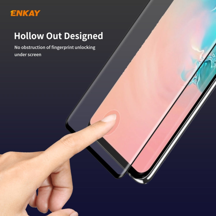 For Samsung Galaxy S10 ENKAY Hat-Prince 0.26mm 9H 3D Full Glue Explosion-proof Full Screen Curved Heat Bending Tempered Glass Film