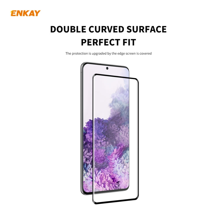 For Samsung Galaxy S20 ENKAY Hat-Prince 0.26mm 9H 3D Full Glue Explosion-proof Full Screen Curved Heat Bending Tempered Glass Film