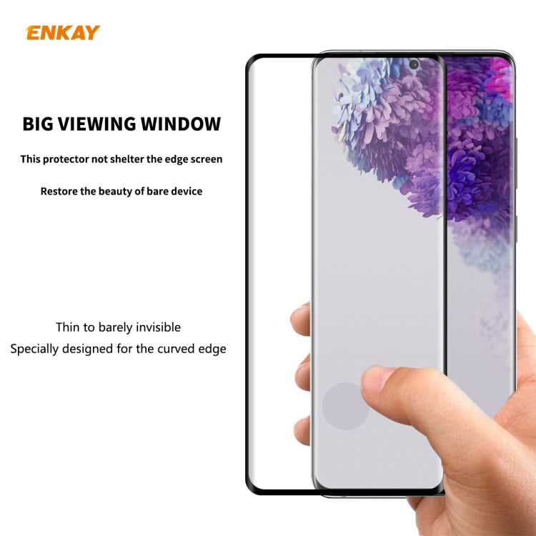 For Samsung Galaxy S20 ENKAY Hat-Prince 0.26mm 9H 3D Full Glue Explosion-proof Full Screen Curved Heat Bending Tempered Glass Film