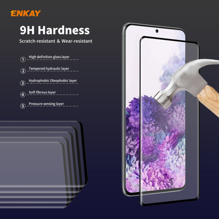 For Samsung Galaxy S20 Ultra ENKAY Hat-Prince 0.26mm 9H 3D Full Glue Explosion-proof Full Screen Curved Heat Bending Tempered Glass Film