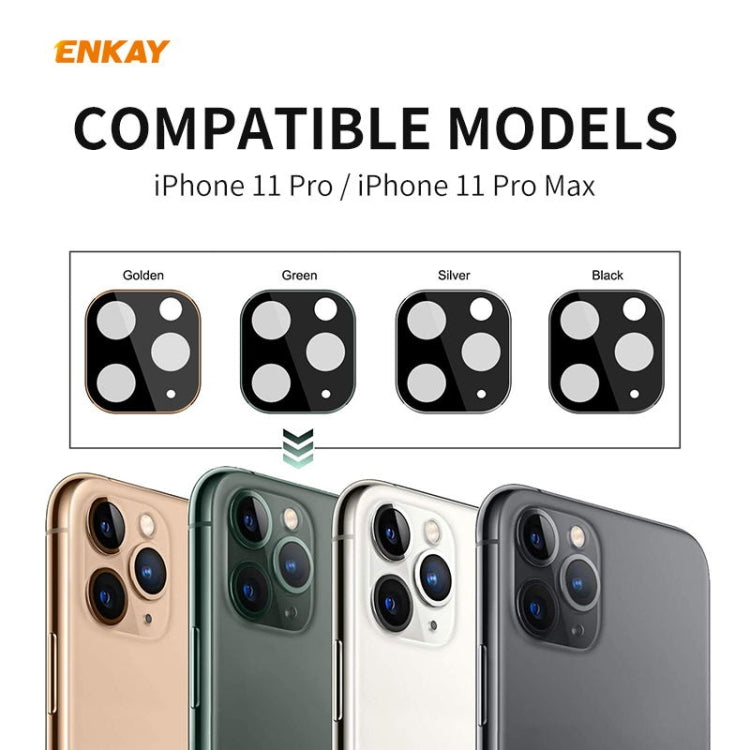 For iPhone 11 Pro / 11 Pro Max Hat-Prince ENKAY Rear Camera Lens Film Aluminium Alloy+PMMA Full Coverage Protector