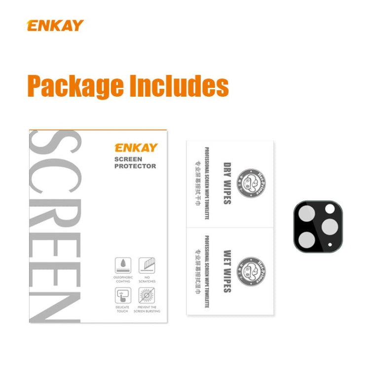 For iPhone 11 Pro / 11 Pro Max Hat-Prince ENKAY Rear Camera Lens Film Aluminium Alloy+PMMA Full Coverage Protector