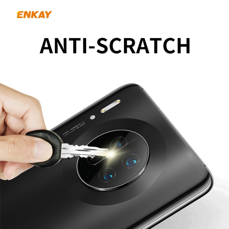 For HUAWEI Mate 30 Hat-Prince ENKAY Rear Camera Lens Film Aluminium Alloy+PMMA Full Coverage Protector(Silver)