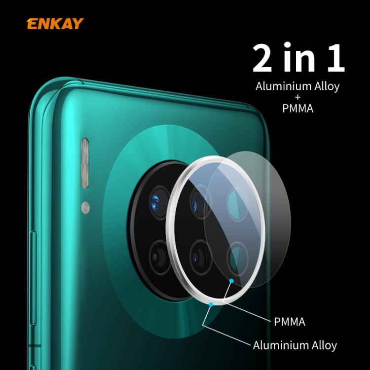 For HUAWEI Mate 30 Hat-Prince ENKAY Rear Camera Lens Film Aluminium Alloy+PMMA Full Coverage Protector(Silver)