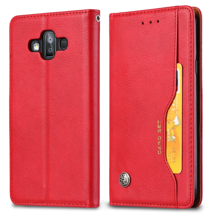 Knead Skin Texture Horizontal Flip Leather Case for Galaxy J7 DUO / J720F, with Photo Frame & Holder & Card Slots & Wallet