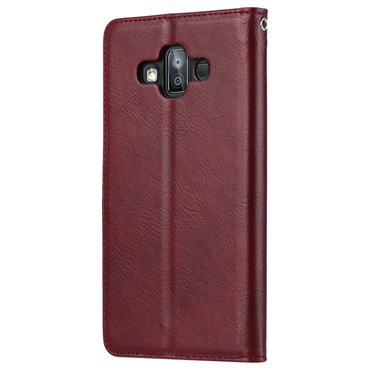 Knead Skin Texture Horizontal Flip Leather Case for Galaxy J7 DUO / J720F, with Photo Frame & Holder & Card Slots & Wallet