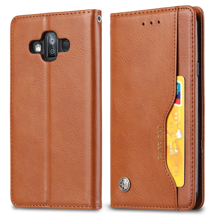 Knead Skin Texture Horizontal Flip Leather Case for Galaxy J7 DUO / J720F, with Photo Frame & Holder & Card Slots & Wallet