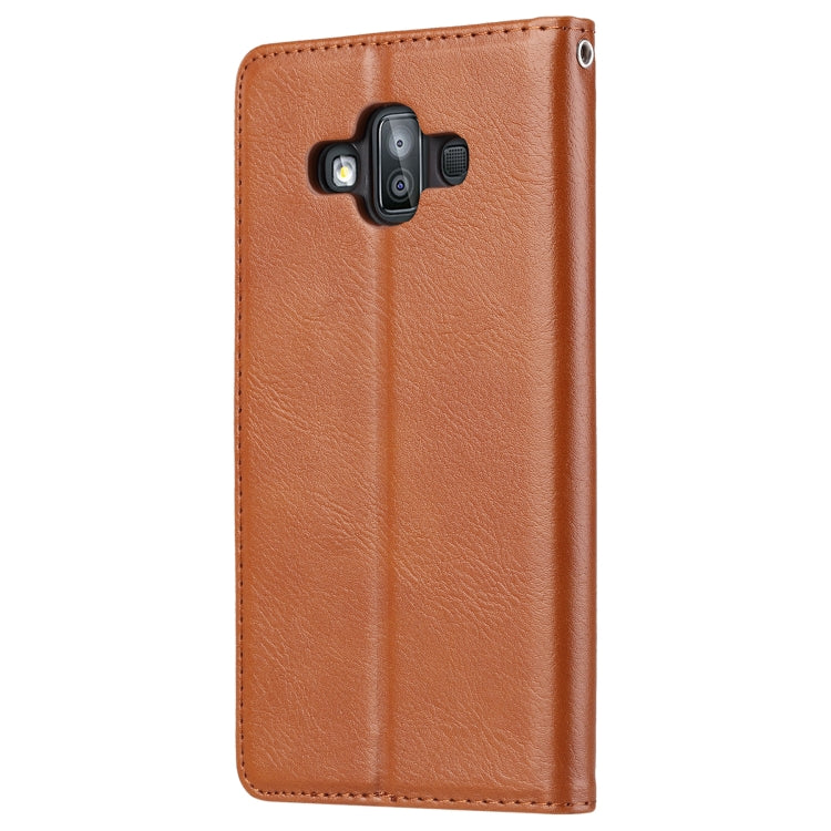 Knead Skin Texture Horizontal Flip Leather Case for Galaxy J7 DUO / J720F, with Photo Frame & Holder & Card Slots & Wallet