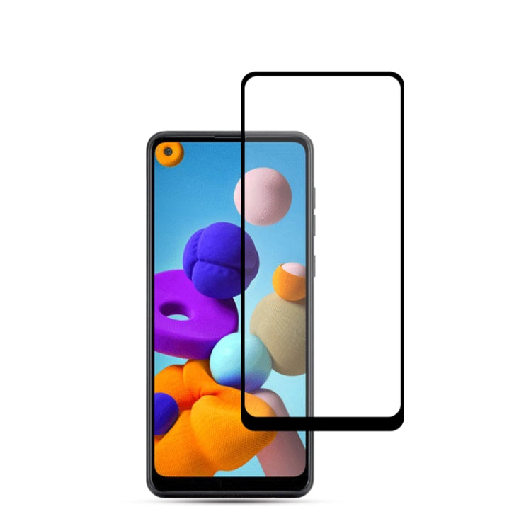 For Samsung Galaxy A21 10 PCS mocolo 0.33mm 9H 2.5D Full Glue Tempered Glass Film