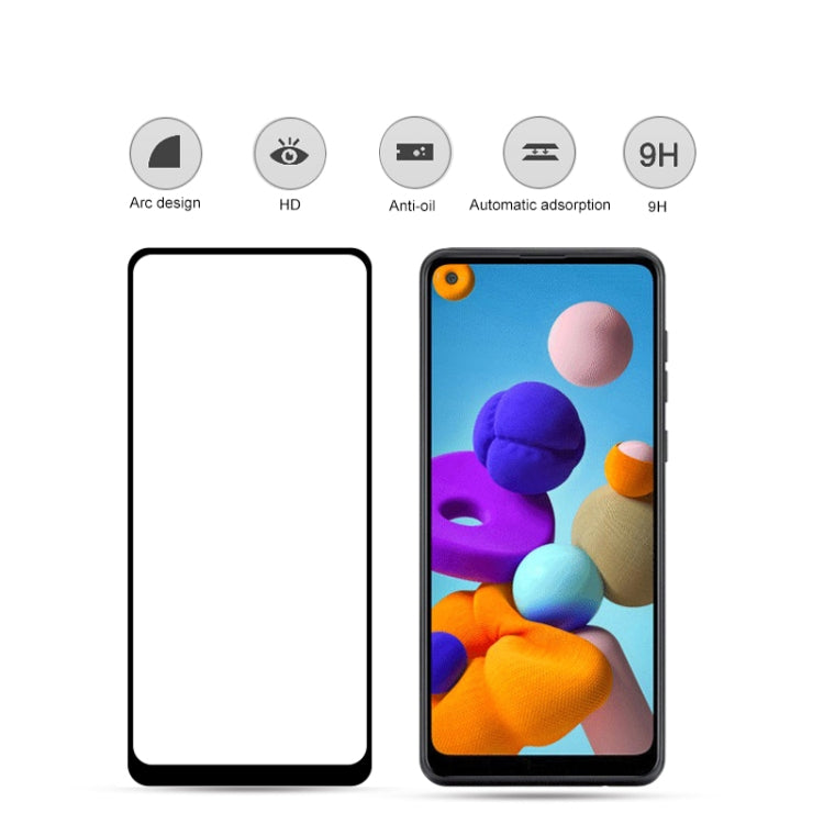 For Samsung Galaxy A21 10 PCS mocolo 0.33mm 9H 2.5D Full Glue Tempered Glass Film