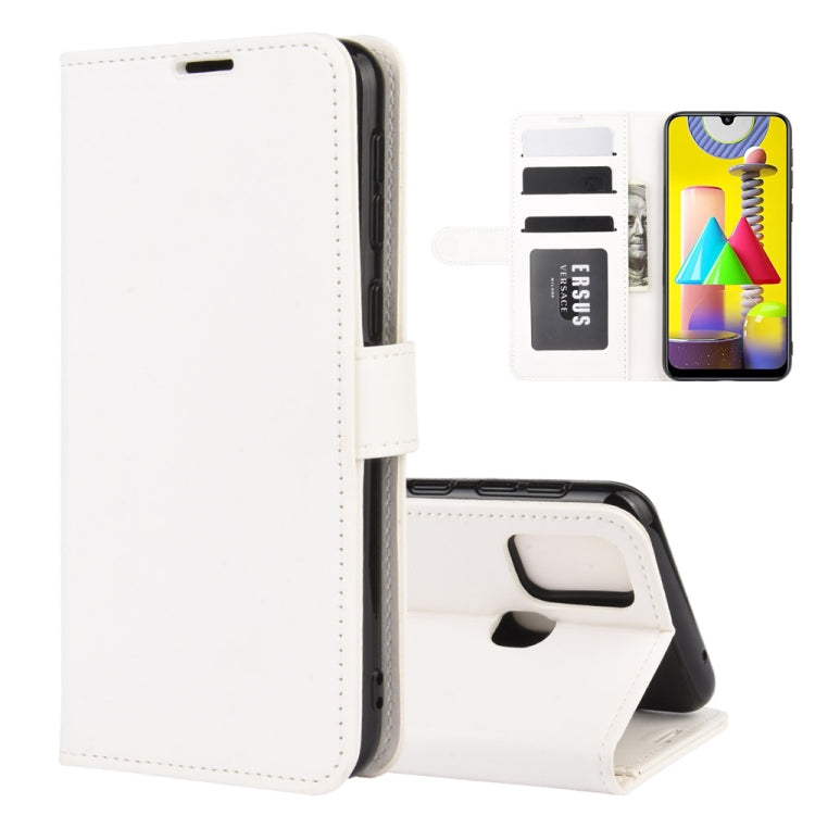 For Samsung Galaxy M31 R64 Texture Single Horizontal Flip Protective Case with Holder & Card Slots & Wallet& Photo Frame