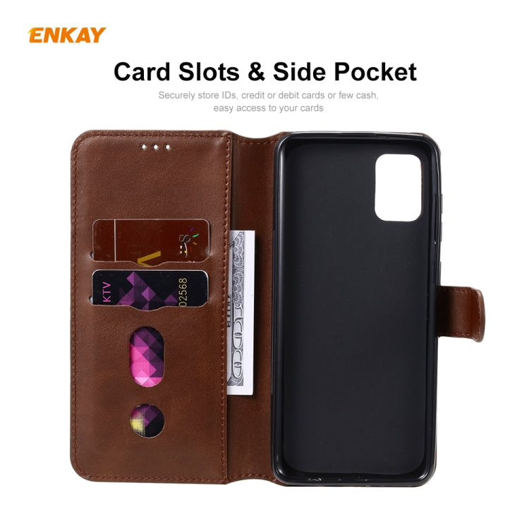 For Samsung Galaxy A31 ENKAY Hat-Prince Horizontal Flip Leather Case with Holder & Card Slots & Wallet