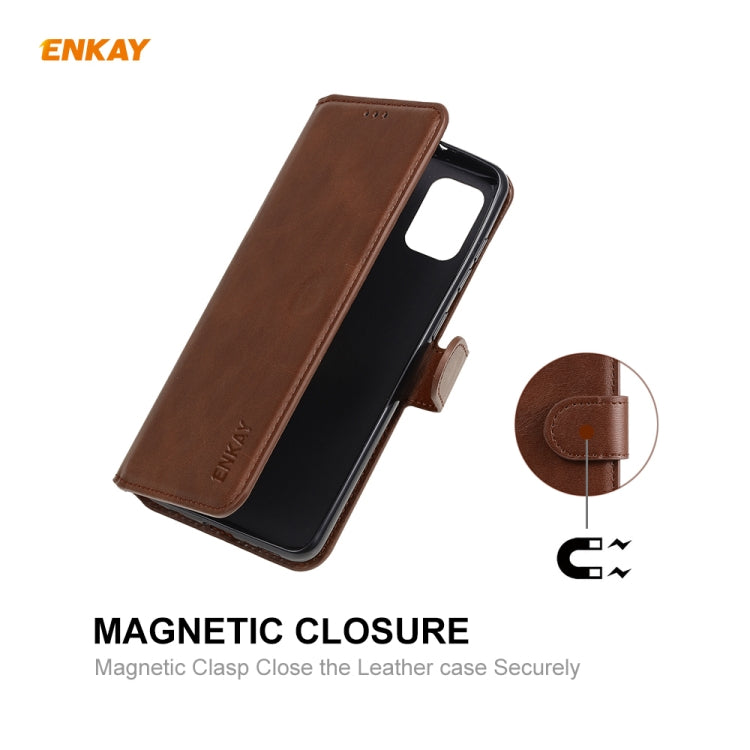 For Samsung Galaxy A31 ENKAY Hat-Prince Horizontal Flip Leather Case with Holder & Card Slots & Wallet