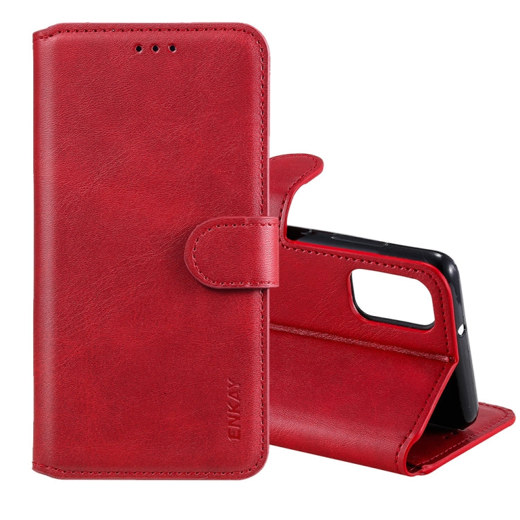 For Samsung Galaxy A41 ENKAY Hat-Prince Horizontal Flip Leather Case with Holder & Card Slots & Wallet