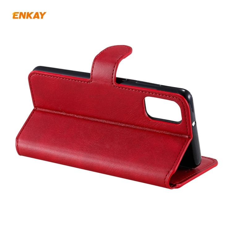 For Samsung Galaxy A41 ENKAY Hat-Prince Horizontal Flip Leather Case with Holder & Card Slots & Wallet