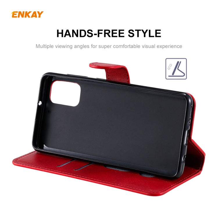 For Samsung Galaxy A41 ENKAY Hat-Prince Horizontal Flip Leather Case with Holder & Card Slots & Wallet