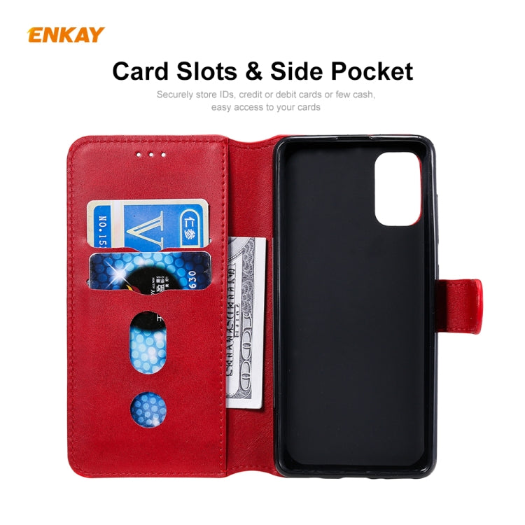 For Samsung Galaxy A41 ENKAY Hat-Prince Horizontal Flip Leather Case with Holder & Card Slots & Wallet