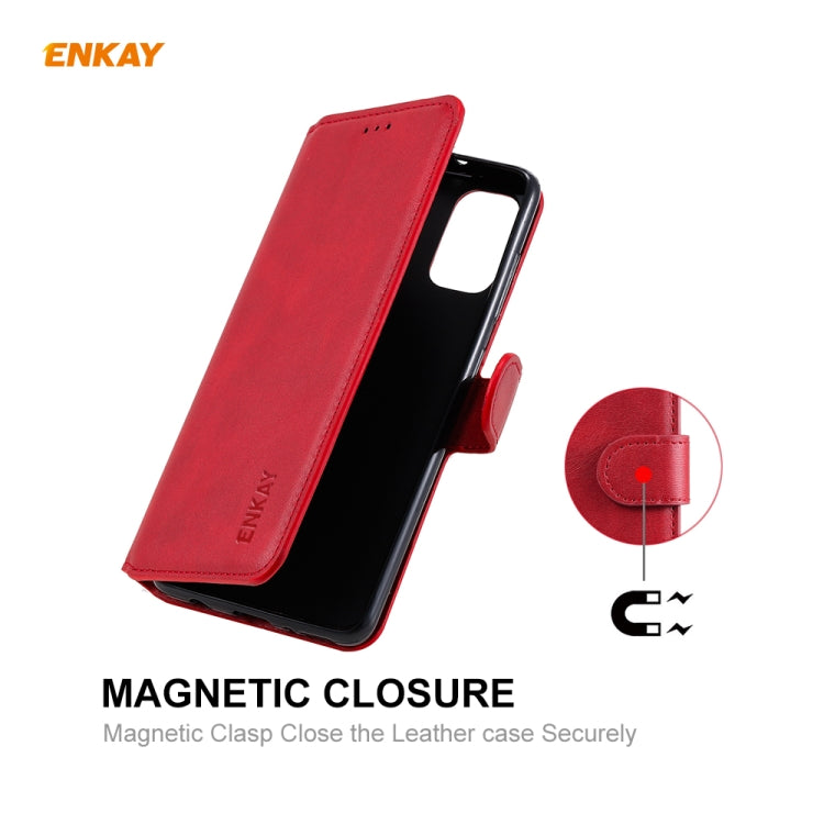 For Samsung Galaxy A41 ENKAY Hat-Prince Horizontal Flip Leather Case with Holder & Card Slots & Wallet