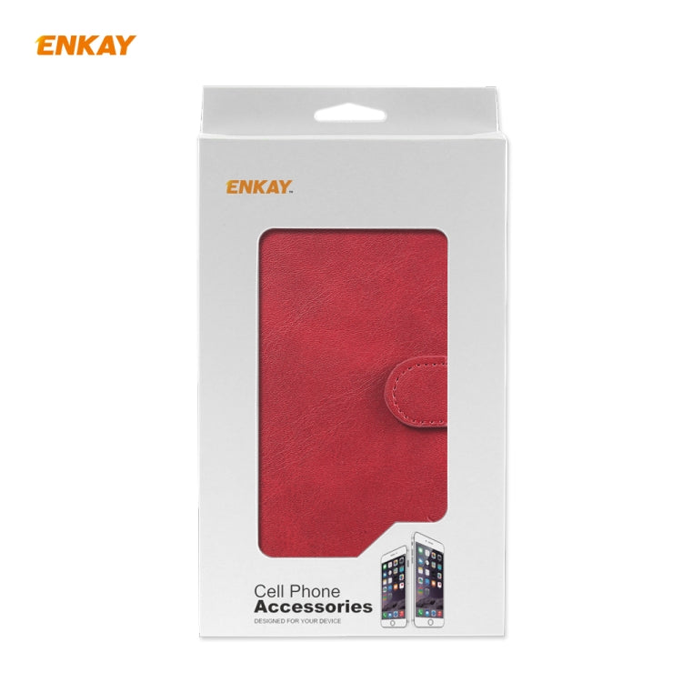 For Samsung Galaxy A41 ENKAY Hat-Prince Horizontal Flip Leather Case with Holder & Card Slots & Wallet