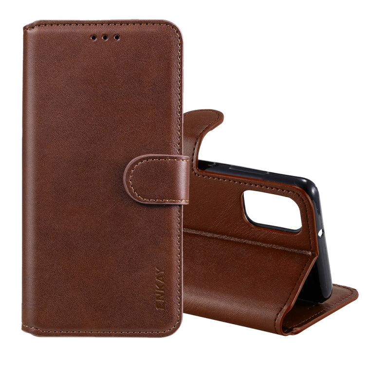 For Samsung Galaxy A41 ENKAY Hat-Prince Horizontal Flip Leather Case with Holder & Card Slots & Wallet