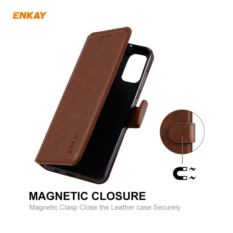 For Samsung Galaxy A41 ENKAY Hat-Prince Horizontal Flip Leather Case with Holder & Card Slots & Wallet