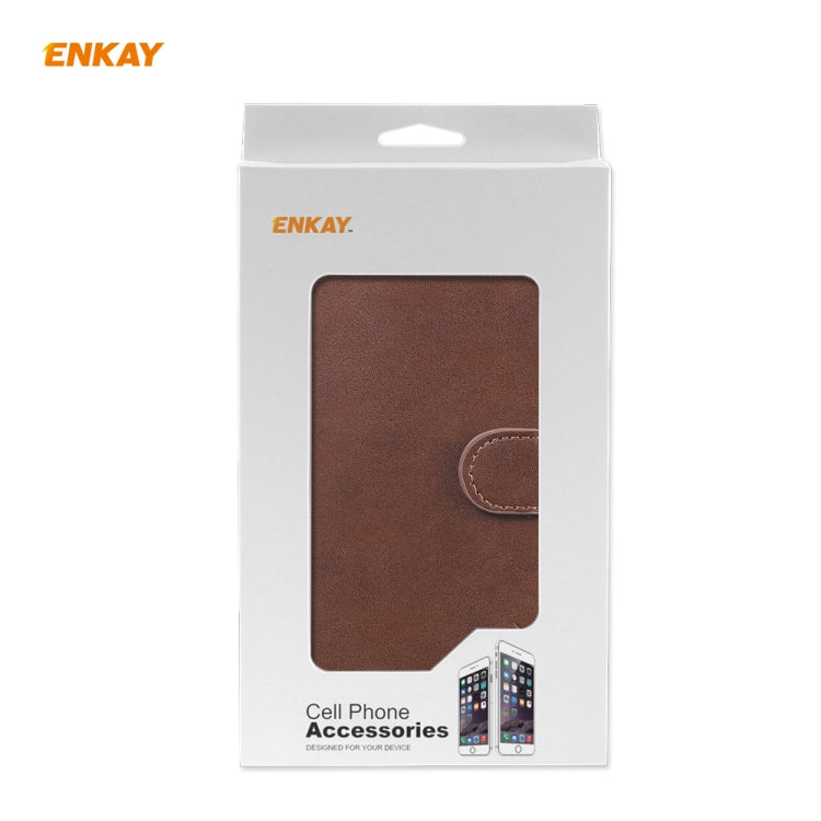 For Samsung Galaxy A41 ENKAY Hat-Prince Horizontal Flip Leather Case with Holder & Card Slots & Wallet