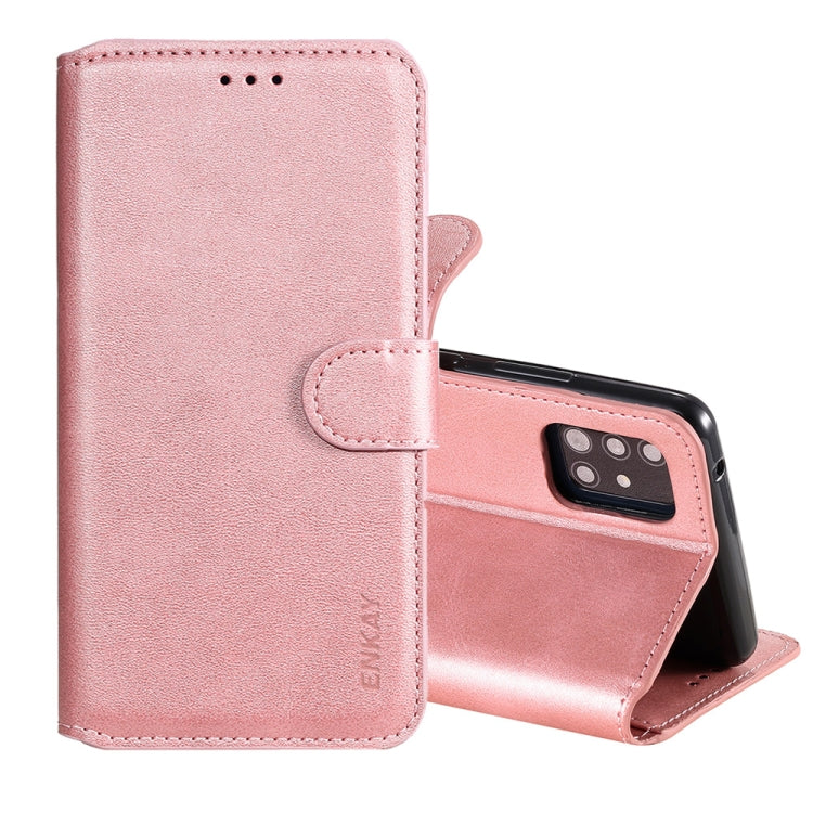For Samsung Galaxy A51 ENKAY Hat-Prince Horizontal Flip Leather Case with Holder & Card Slots & Wallet